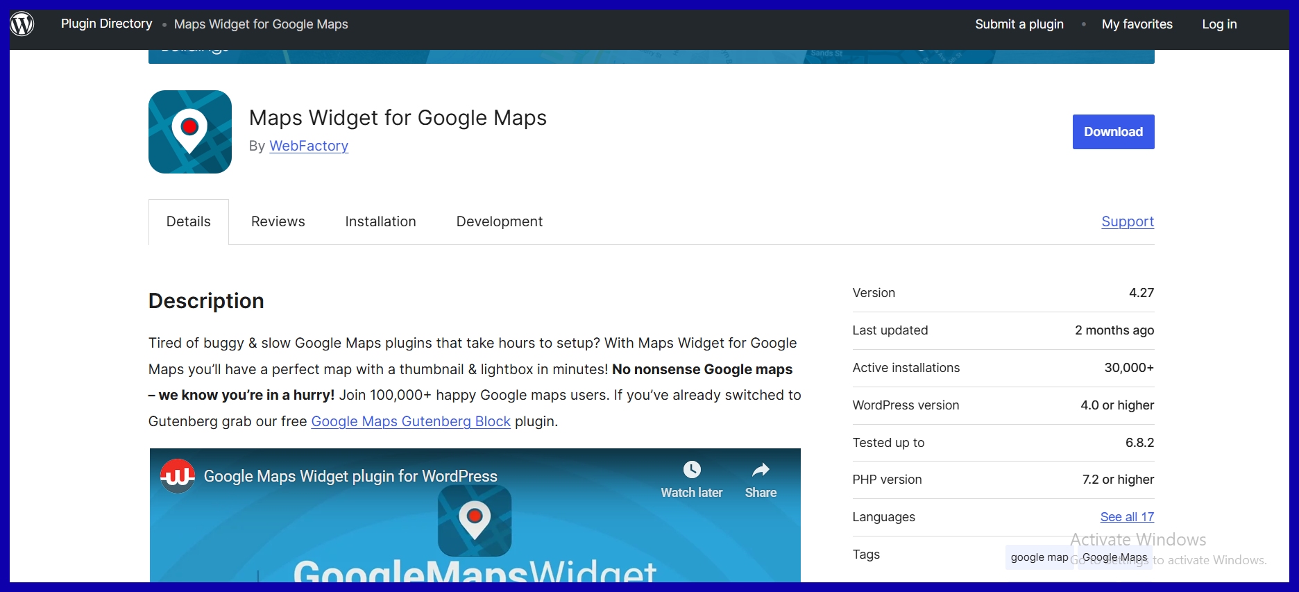Maps Widget for Google Maps (Free)
