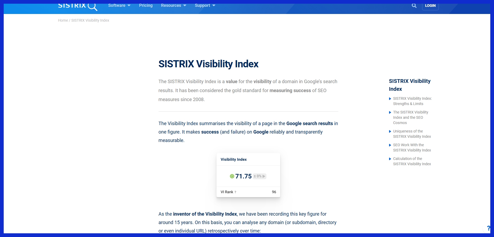 SISTRIX AI Visibility Index