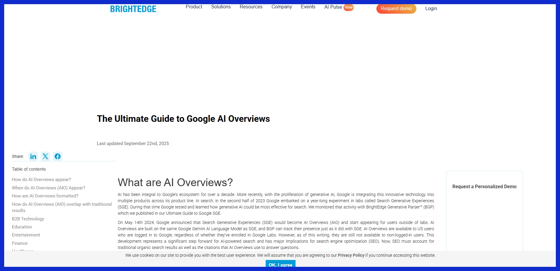 Brightedge AI Overview Tracker
