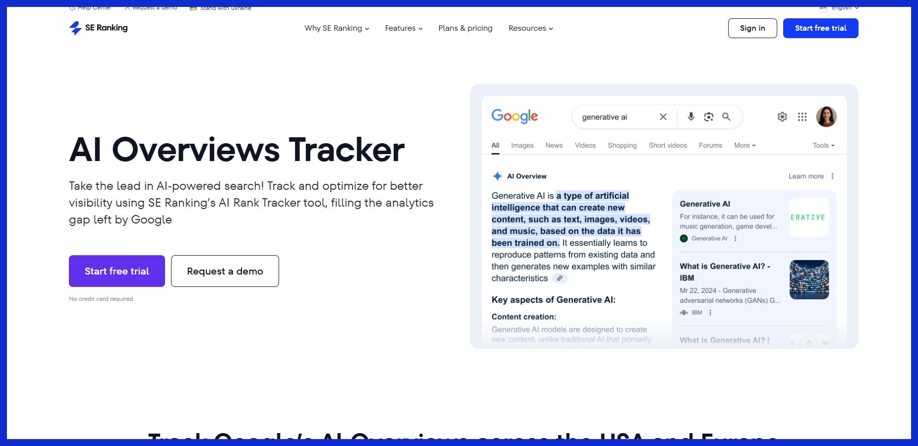 SE Ranking AI Overview Tracker