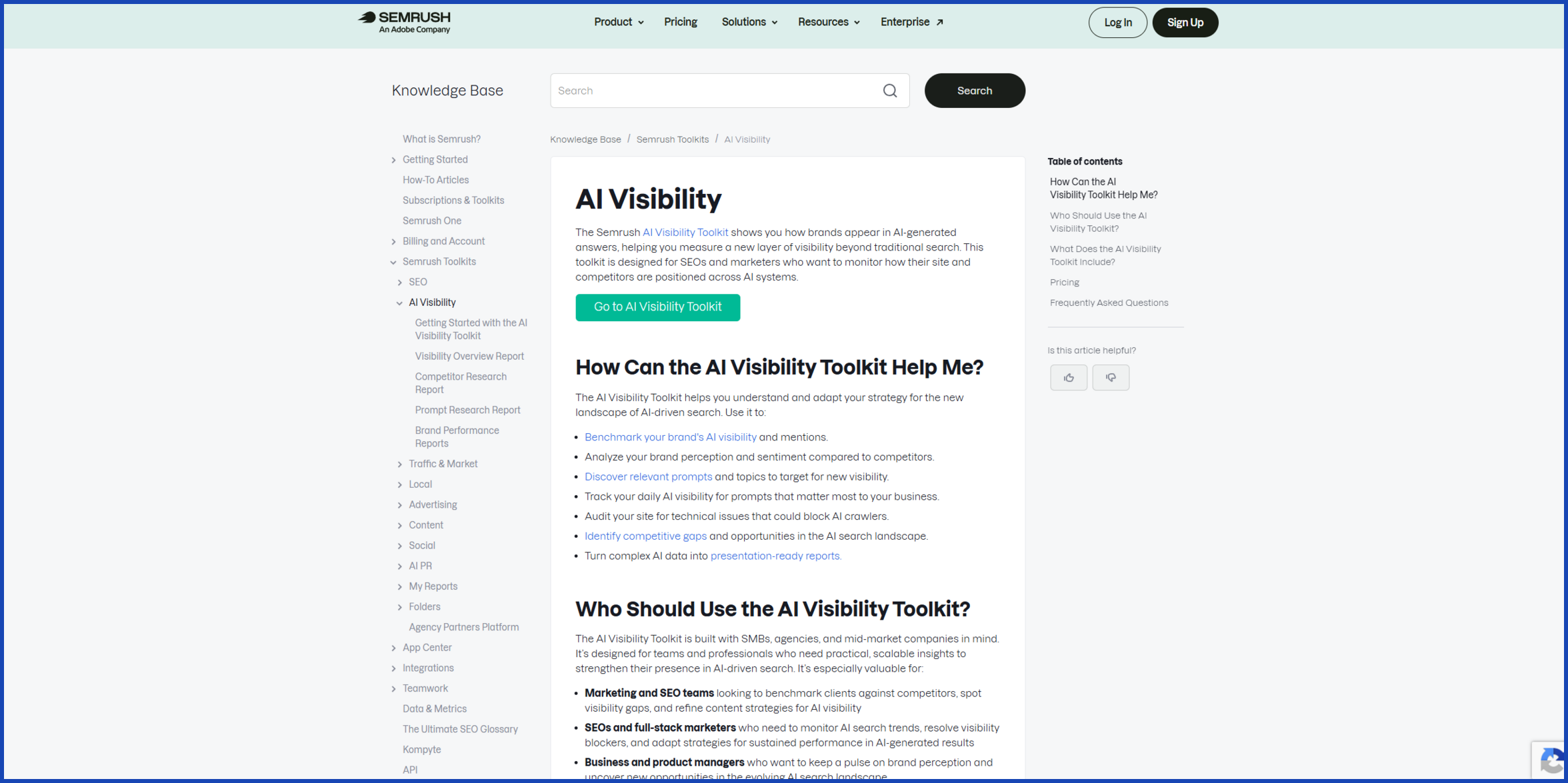 Semrush AI Toolkit
