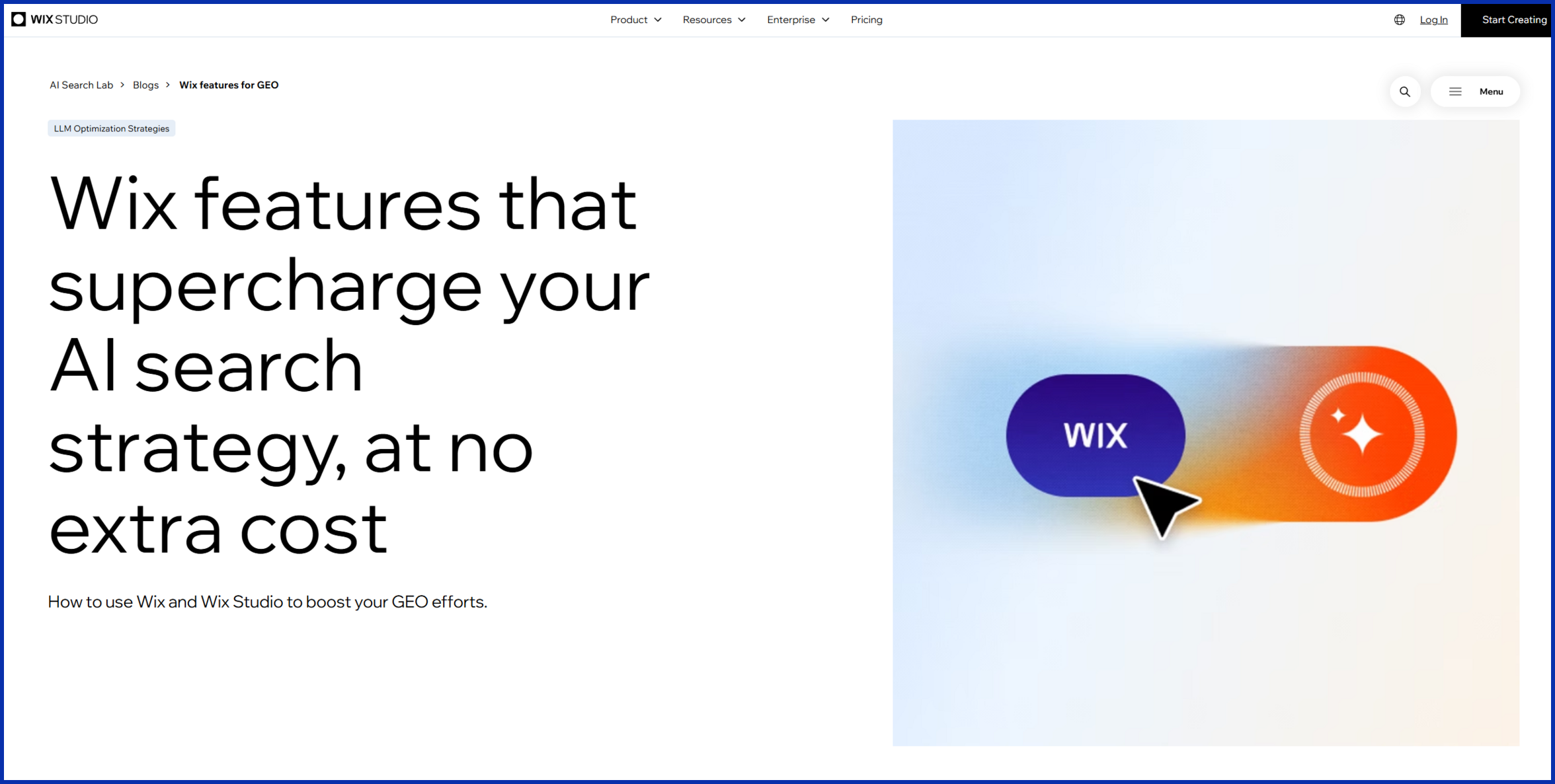 Tying Wix into the Generative Engine Optimization (GEO) trend